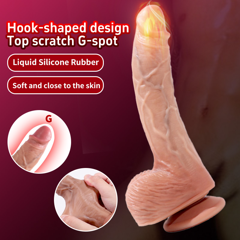Wireless Auto Heated 9-speed Vibrating Silicone Dildo