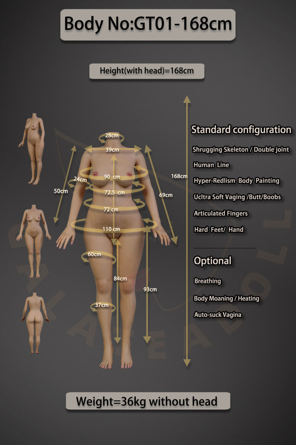 168cm/5ft51 Full Silicone Doll JS050-Warehouse(US)