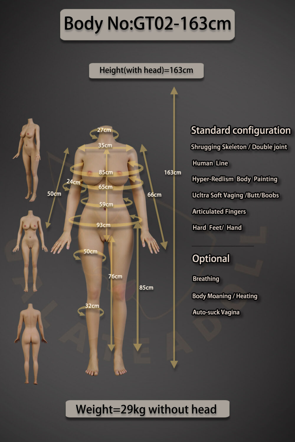 163cm/5ft35 Full Silicone Doll JS062-Warehouse(US)