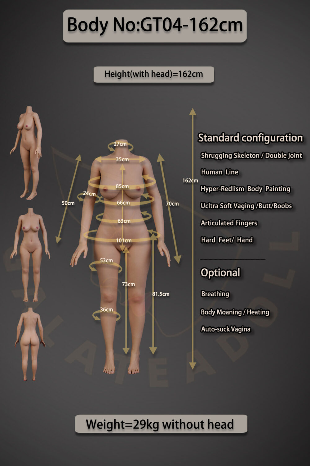 162cm/5ft31 Full Silicone Doll JS050-Warehouse(US)